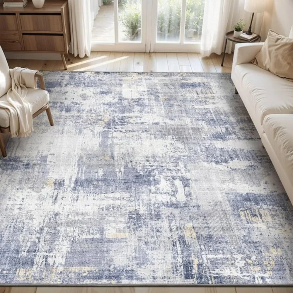 New 8x10 Area Rug, Washable Modern Abstract Carpet for Home, Room or Office